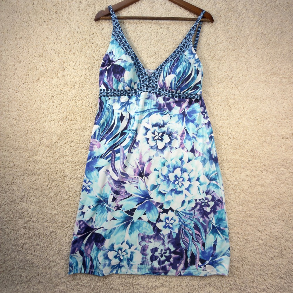 Tommy Bahama Aqua Petals Swim Dress Womens XL Blue Floral Tropical NWT Resort
